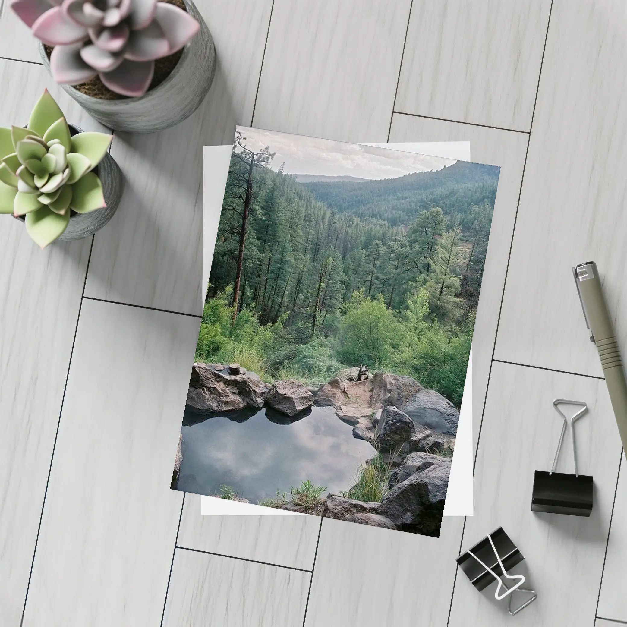 Natural Hot Spring Forest Mountain Valley View – Postcards