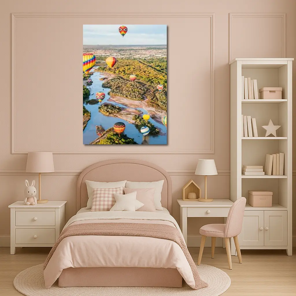 Hot Air Balloons Over Rio Grande River – Wall Art