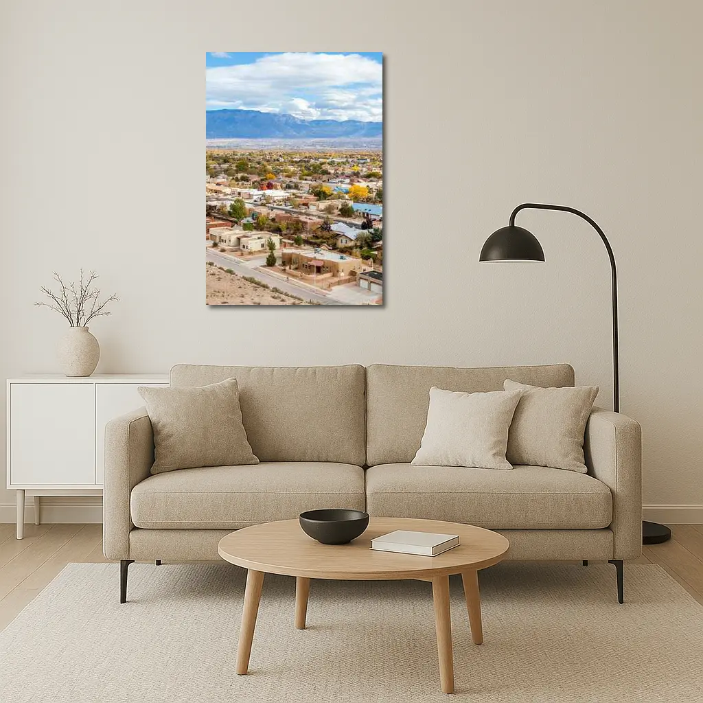 Albuquerque Neighborhood Aerial View Sandia Mountains – Wall Art