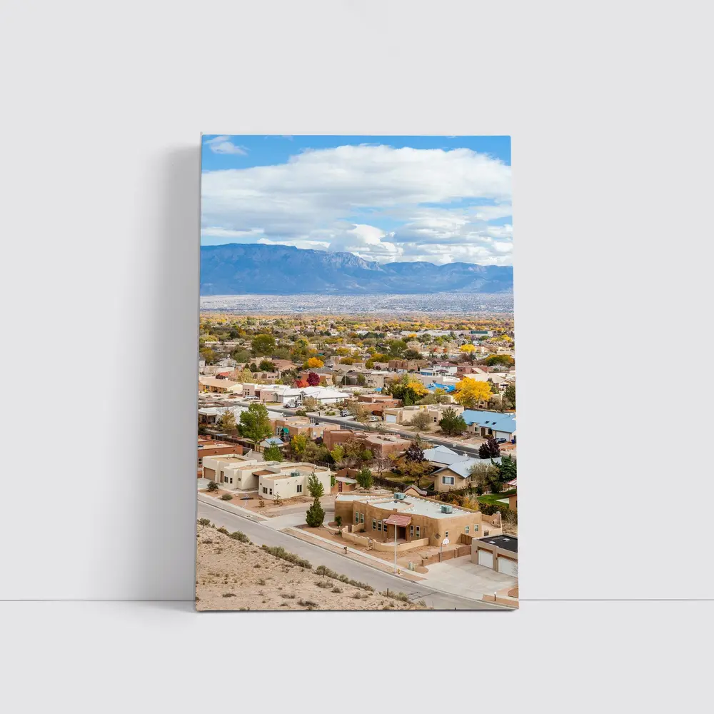 Albuquerque Neighborhood Aerial View Sandia Mountains – Wall Art