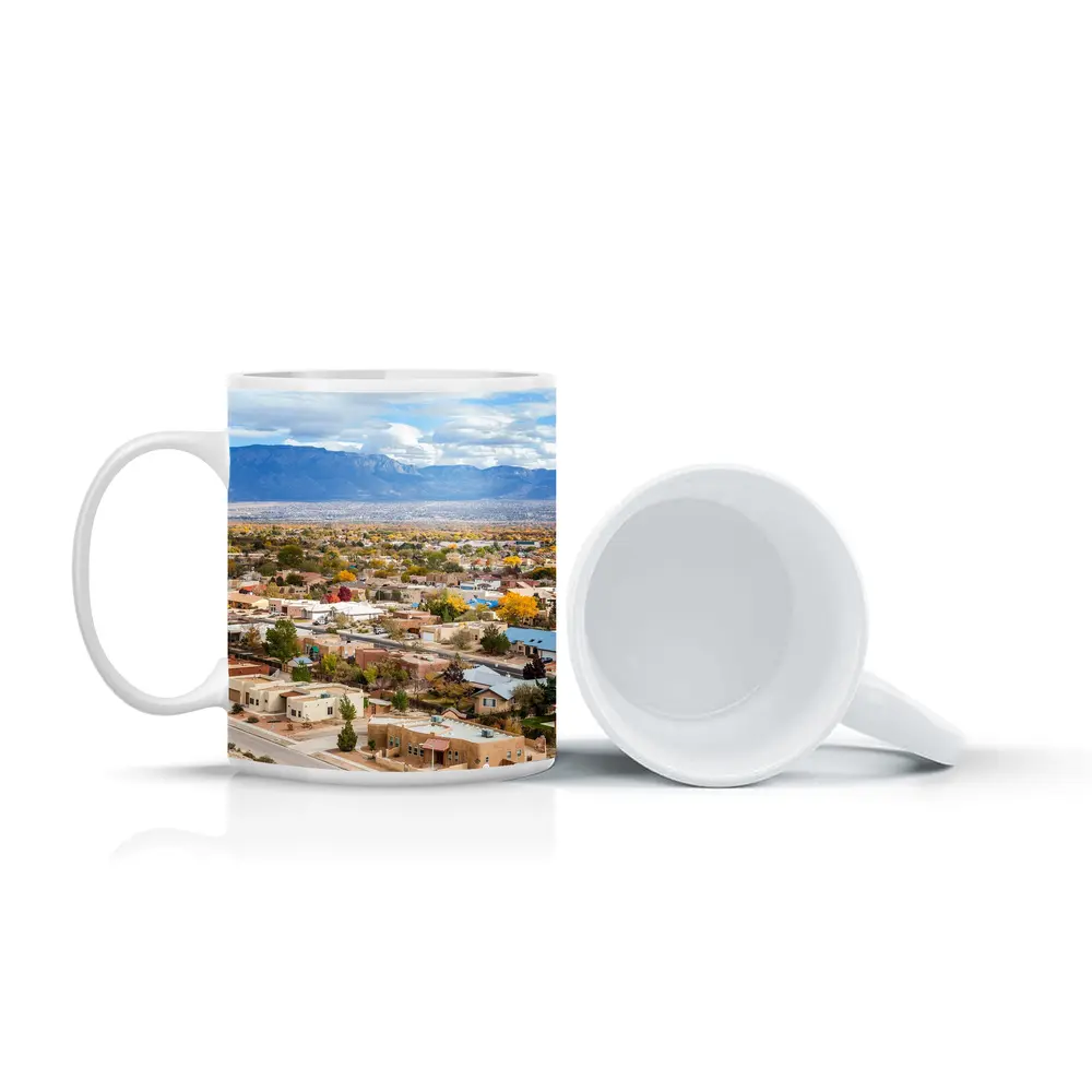 Albuquerque Neighborhood Aerial View Sandia Mountains – Mugs