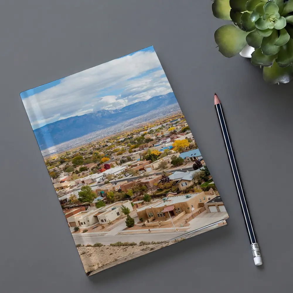 Albuquerque Neighborhood Aerial View Sandia Mountains – Notebooks
