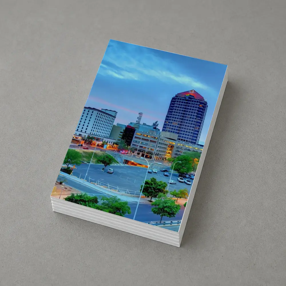 Albuquerque Downtown Skyline at Blue Dusk – Postcards