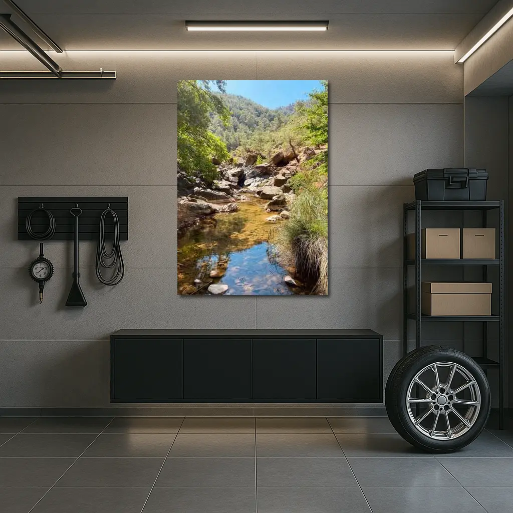 Rocky Creek Stream Forest Mountain Landscape – Wall Art