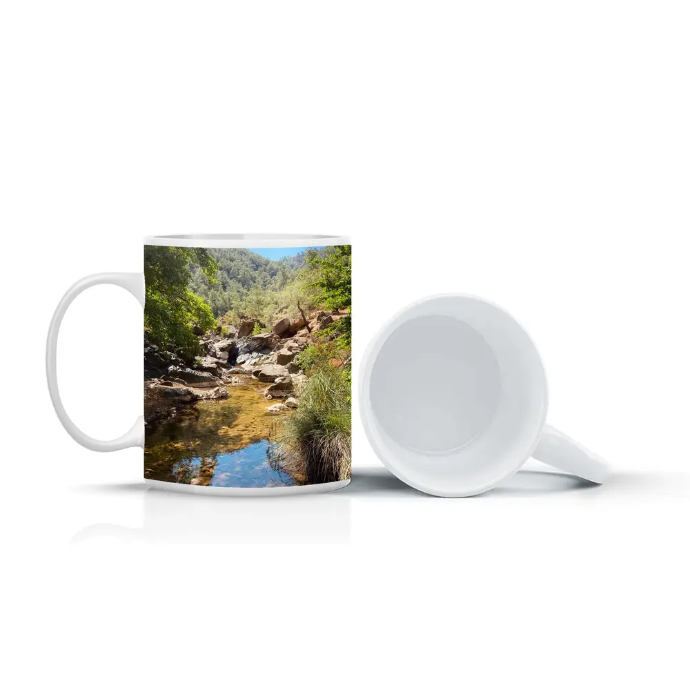 Rocky Creek Stream Forest Mountain Landscape – Mugs