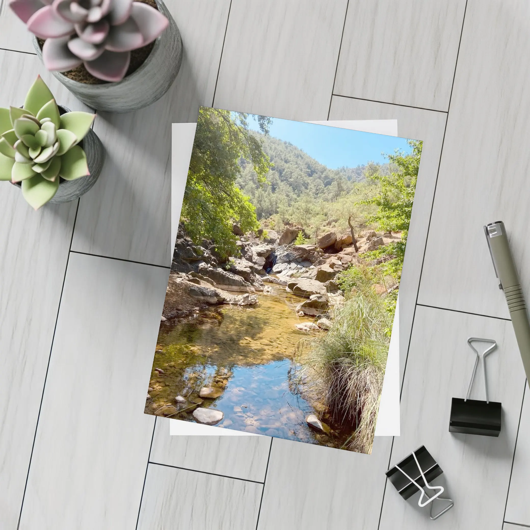 Rocky Creek Stream Forest Mountain Landscape – Postcards