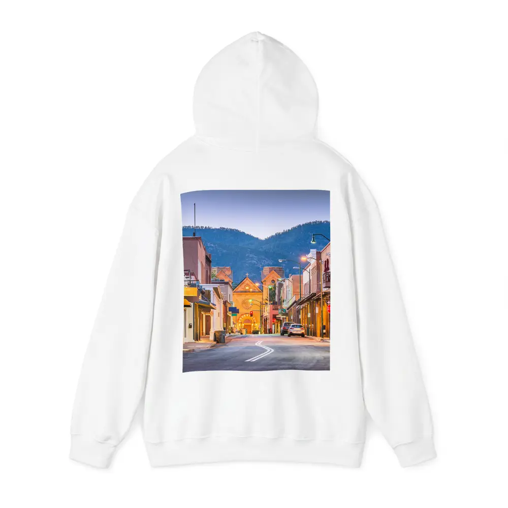 Santa Fe Downtown Street Dusk Adobe Buildings – Hoodies