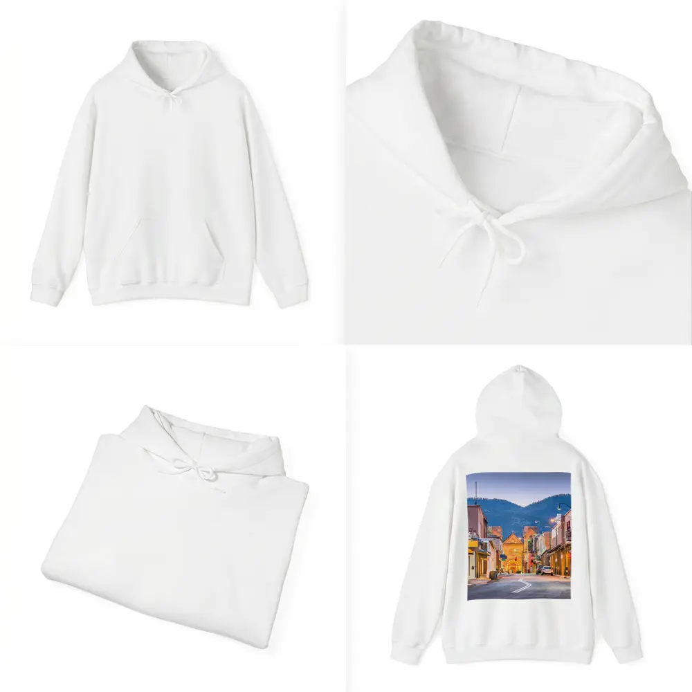 Santa Fe Downtown Street Dusk Adobe Buildings – Hoodies