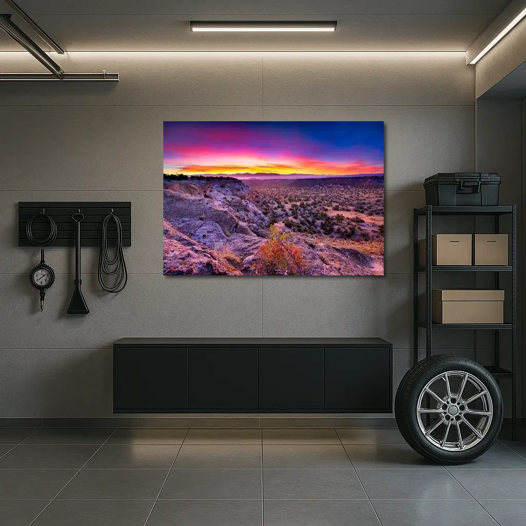 Desert Southwest Sunset Over Rocky Cliffside – Wall Art