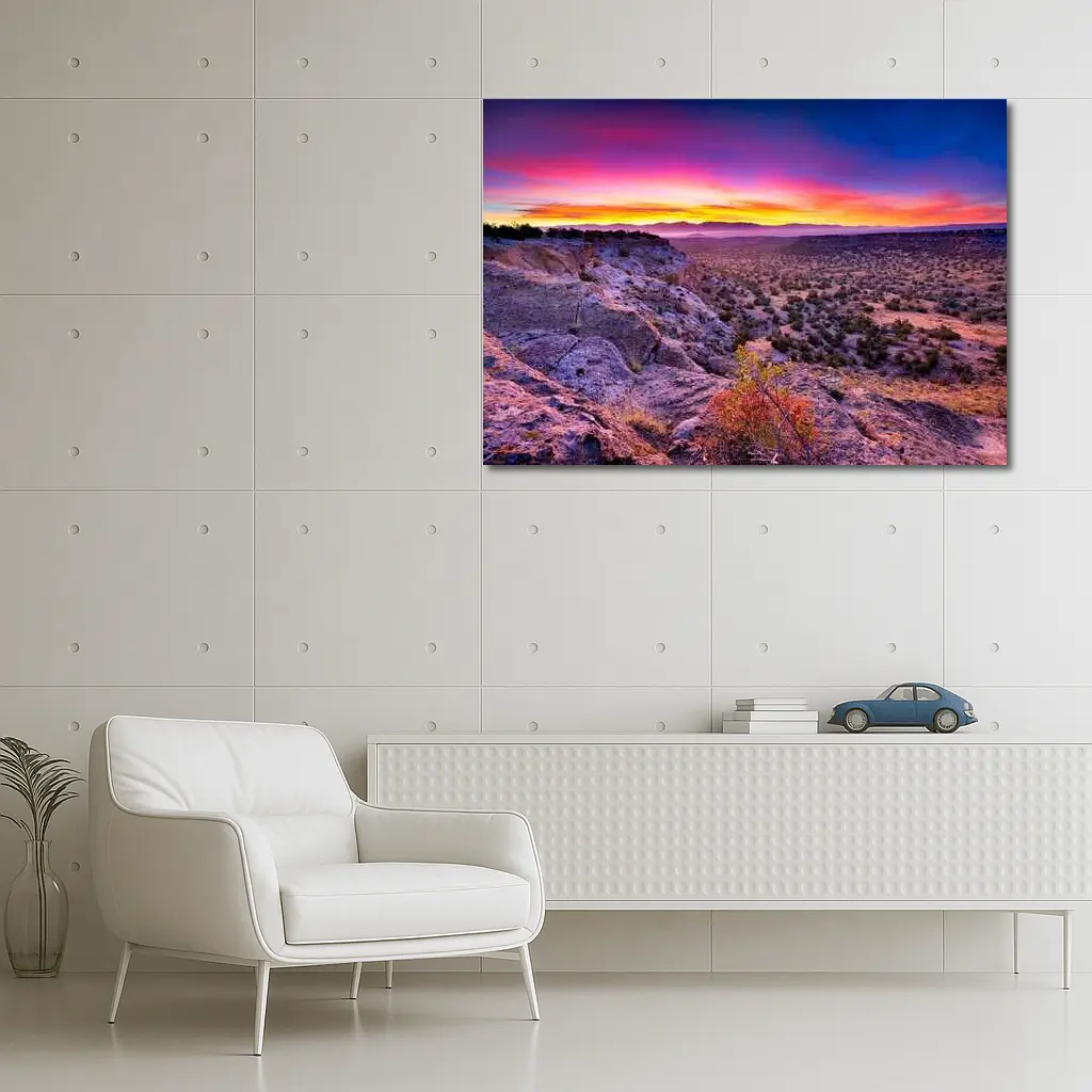 Desert Southwest Sunset Over Rocky Cliffside – Wall Art