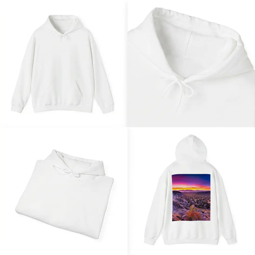 Desert Southwest Sunset Over Rocky Cliffside – Hoodies