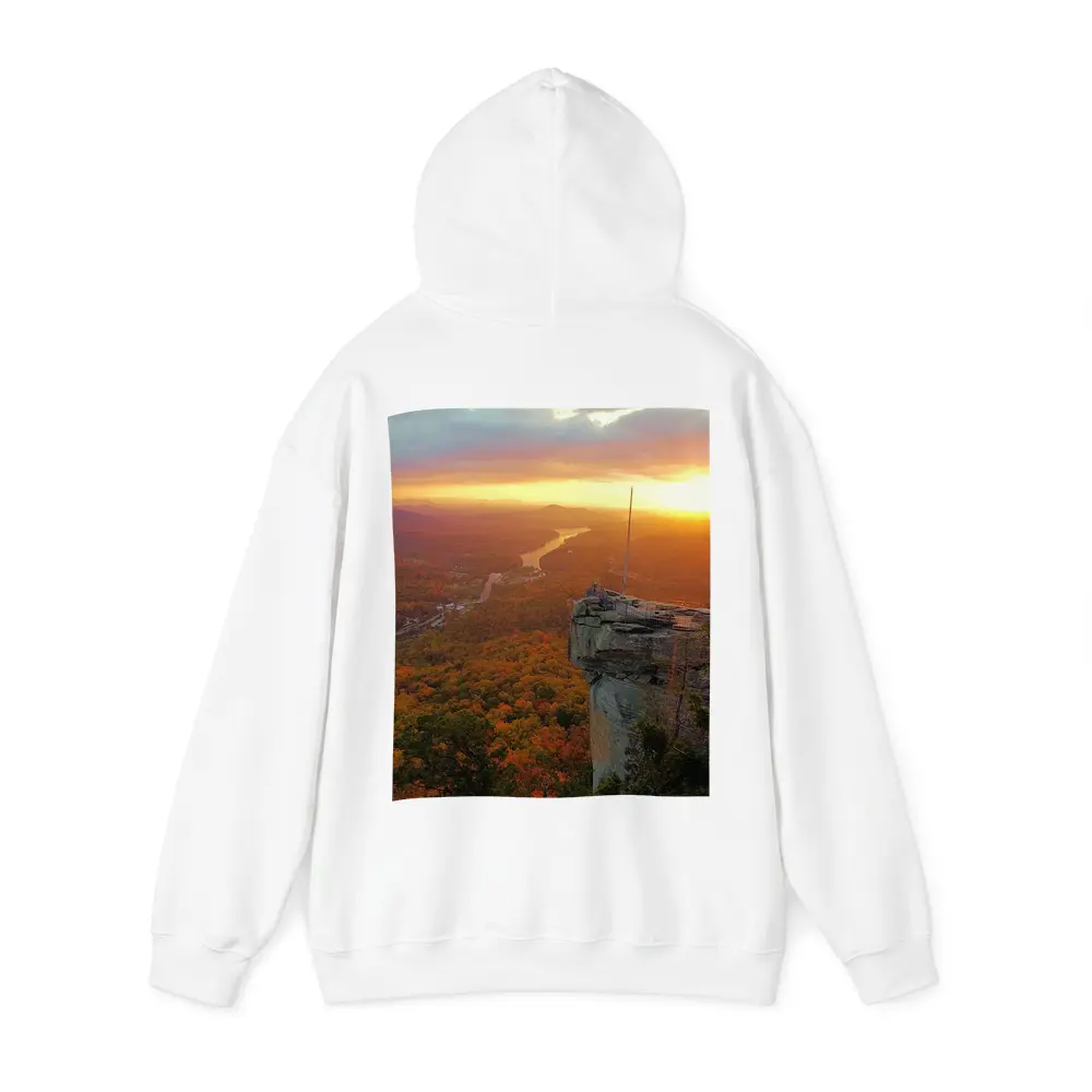 Chimney Rock Sunset Autumn Forest River View – Hoodies