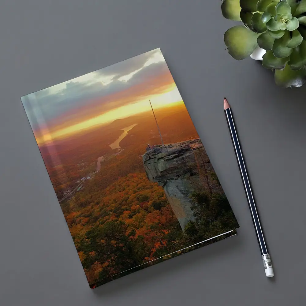 Chimney Rock Sunset Autumn Forest River View – Notebooks