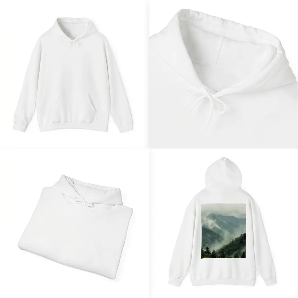 Misty Green Mountain Forest Foggy Landscape – Hoodies