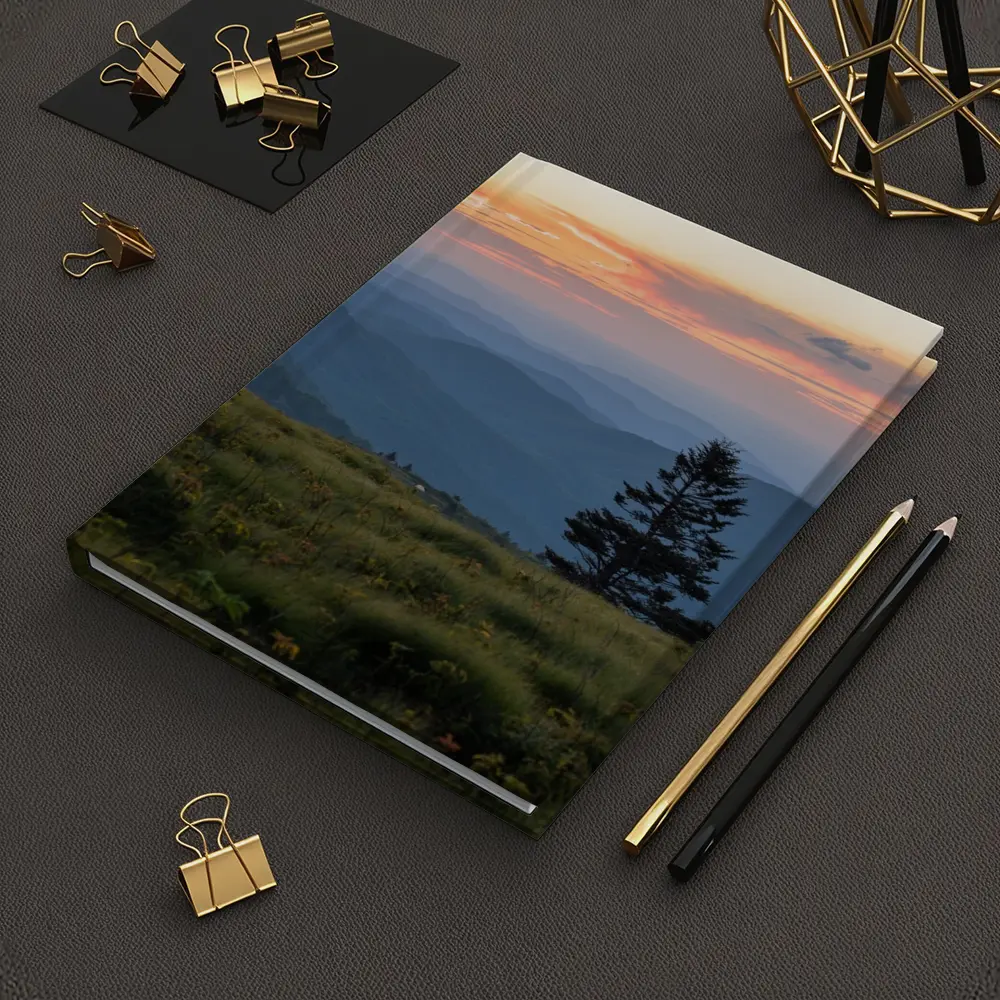 Lone Pine Tree Mountain Sunset Landscape – Notebooks