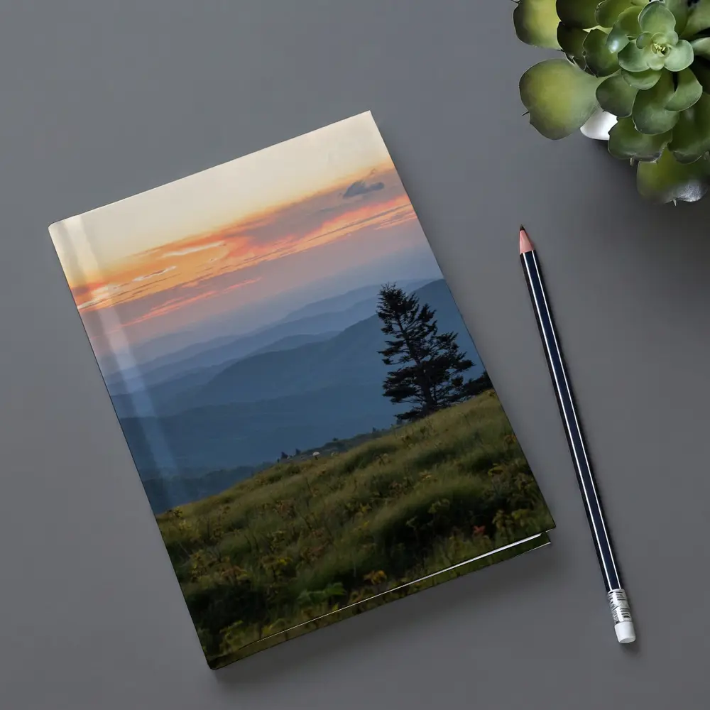 Lone Pine Tree Mountain Sunset Landscape – Notebooks