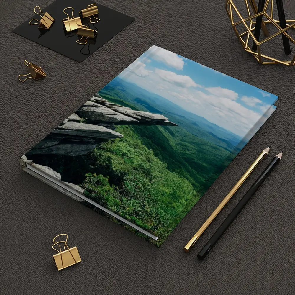 Rocky Cliff Overlooking Green Mountain Valleys – Notebooks