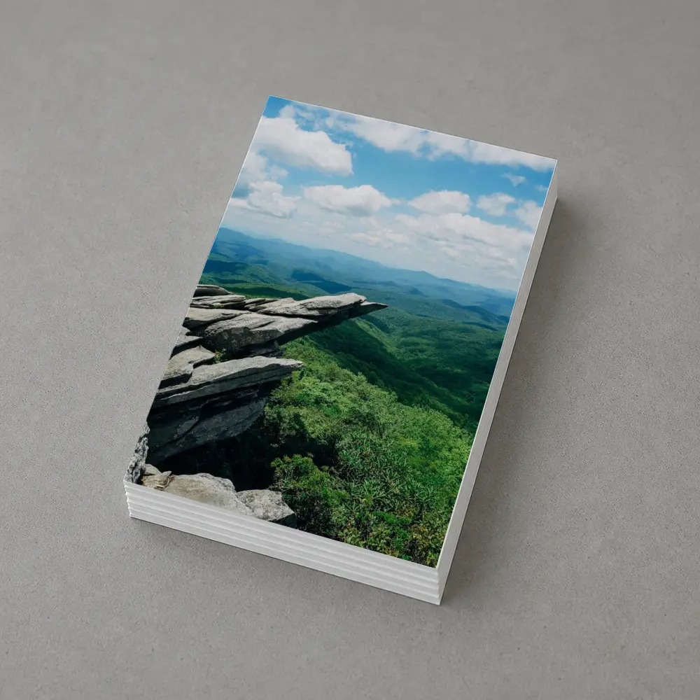 Rocky Cliff Overlooking Green Mountain Valleys – Postcards
