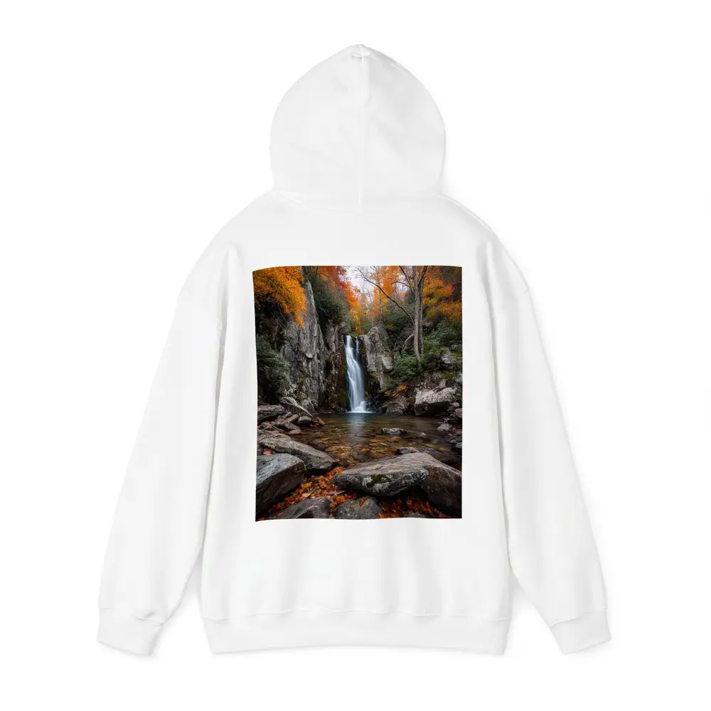 Autumn Waterfall Rocky Forest Seasonal Landscape – Hoodies