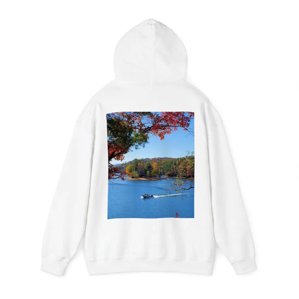 Autumn Lake Boat Ride Colorful Forest – Hoodies