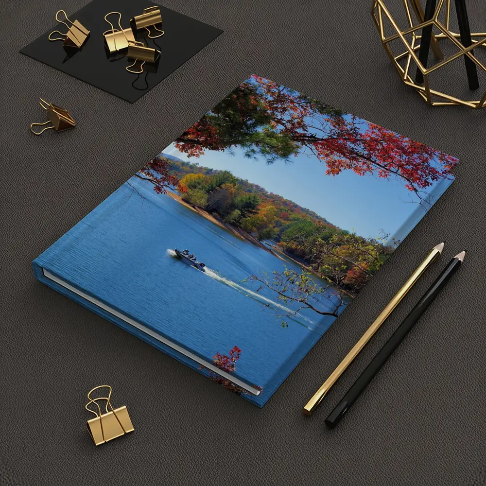 Autumn Lake Boat Ride Colorful Forest – Notebooks