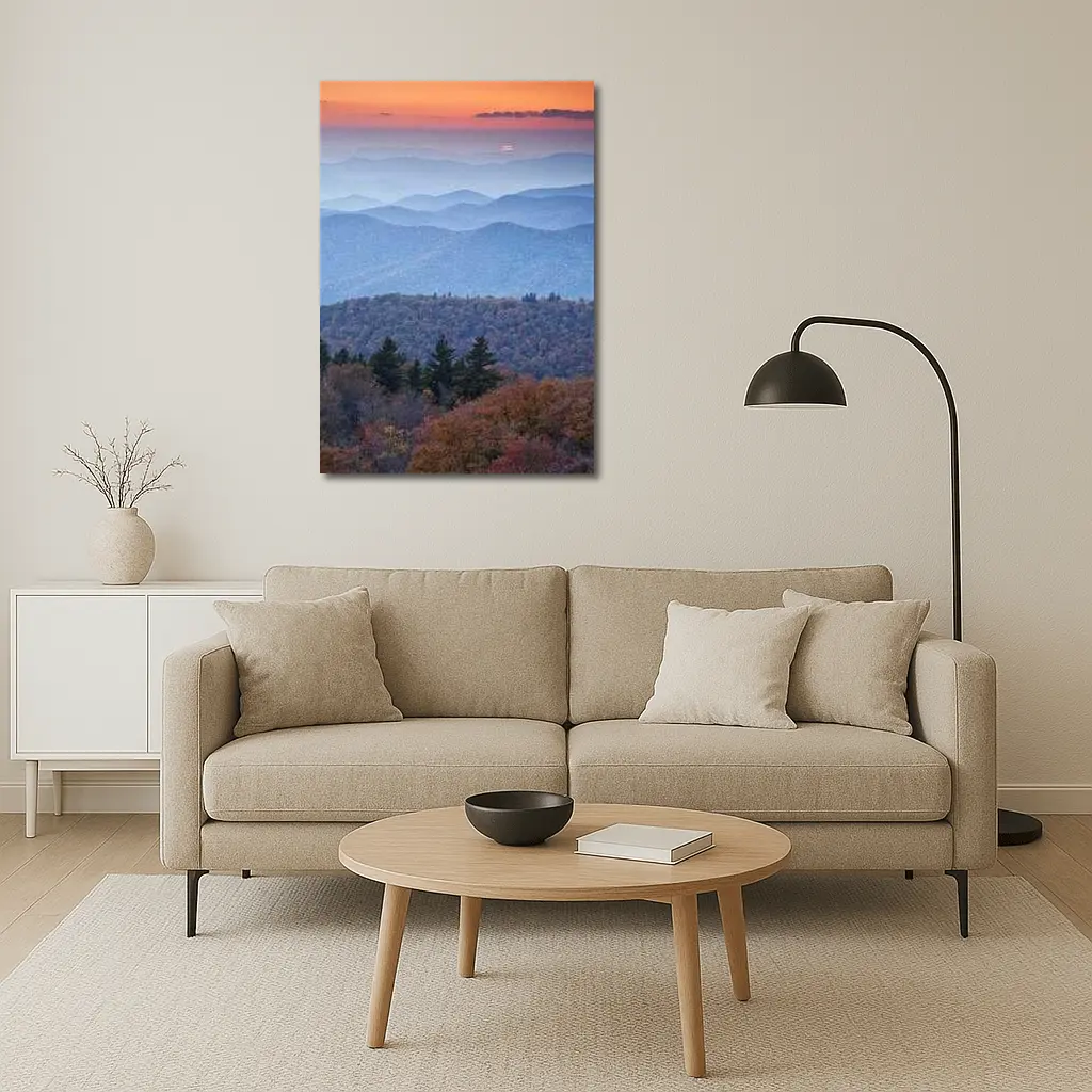Blue Ridge Mountains Autumn Sunset Landscape – Wall Art