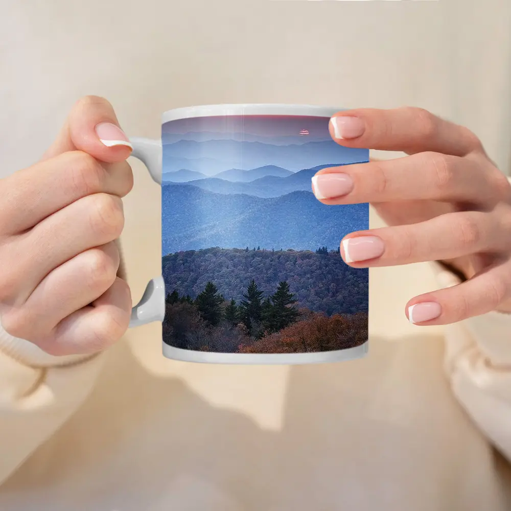 Blue Ridge Mountains Autumn Sunset Landscape – Mugs