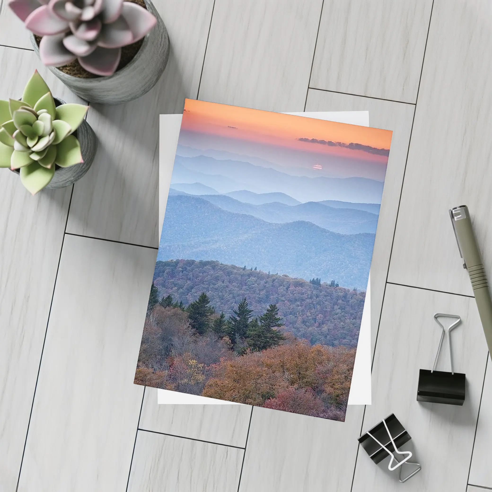 Blue Ridge Mountains Autumn Sunset Landscape – Postcards