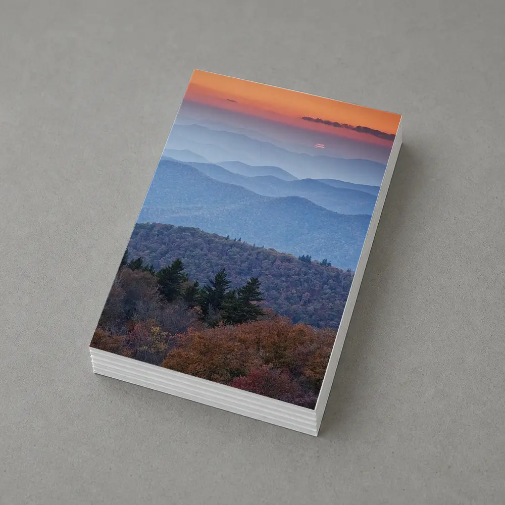 Blue Ridge Mountains Autumn Sunset Landscape – Postcards