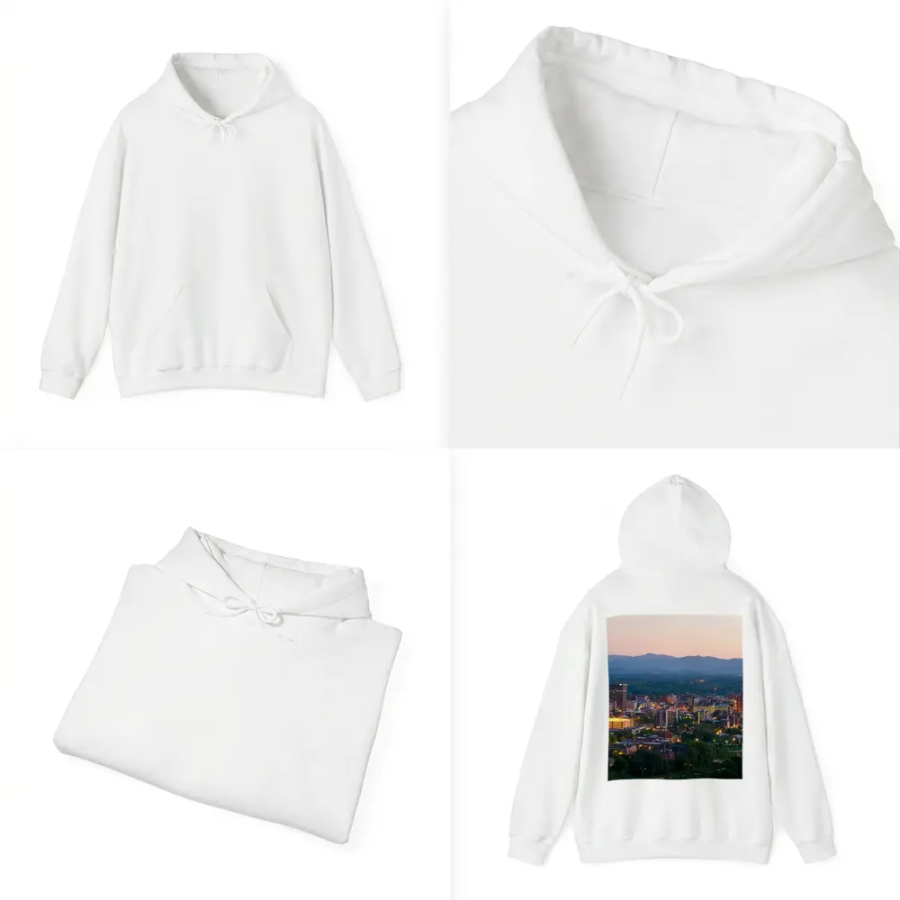 Asheville City Skyline at Dusk Mountains – Hoodies