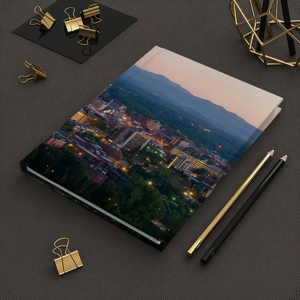 Asheville City Skyline at Dusk Mountains – Notebooks