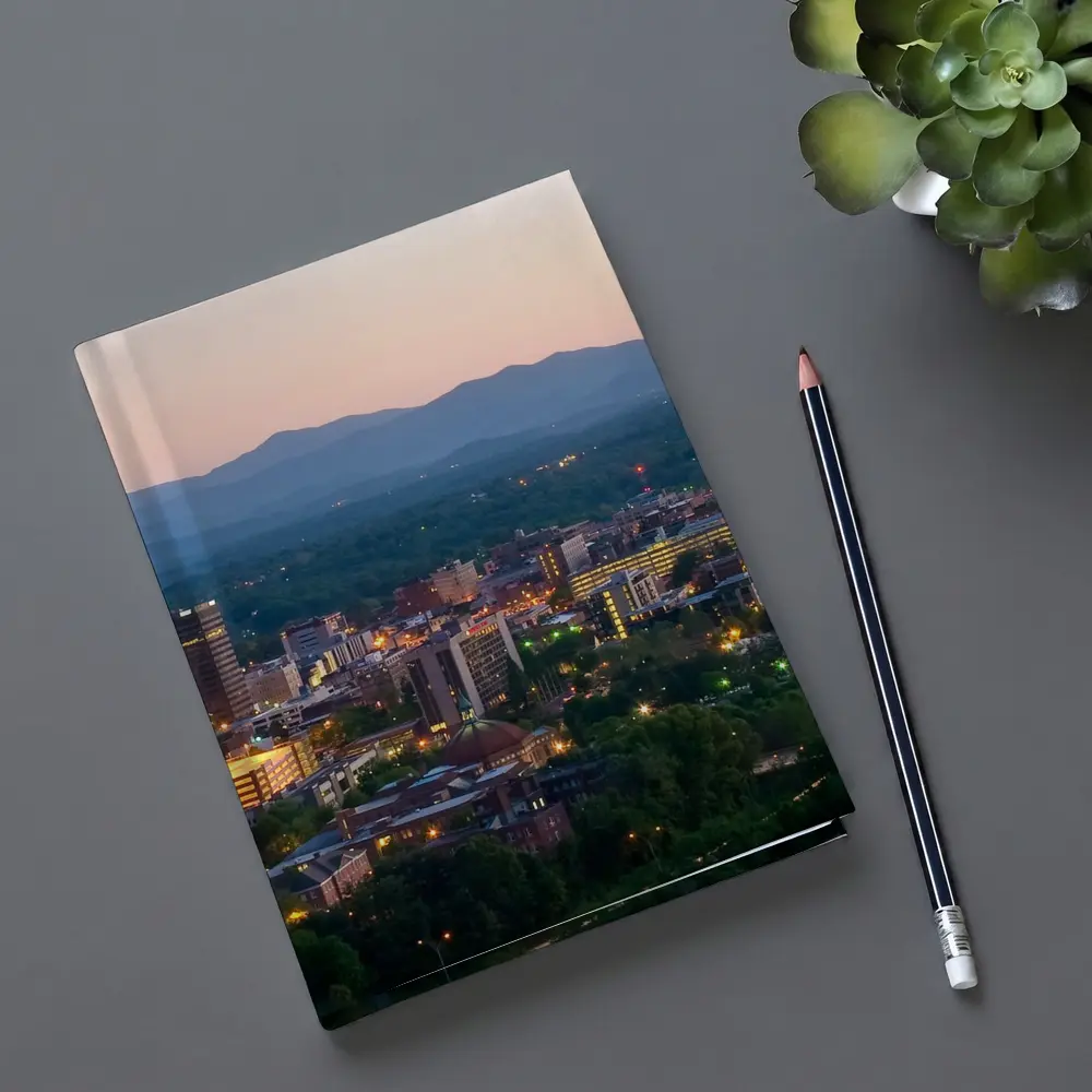 Asheville City Skyline at Dusk Mountains – Notebooks