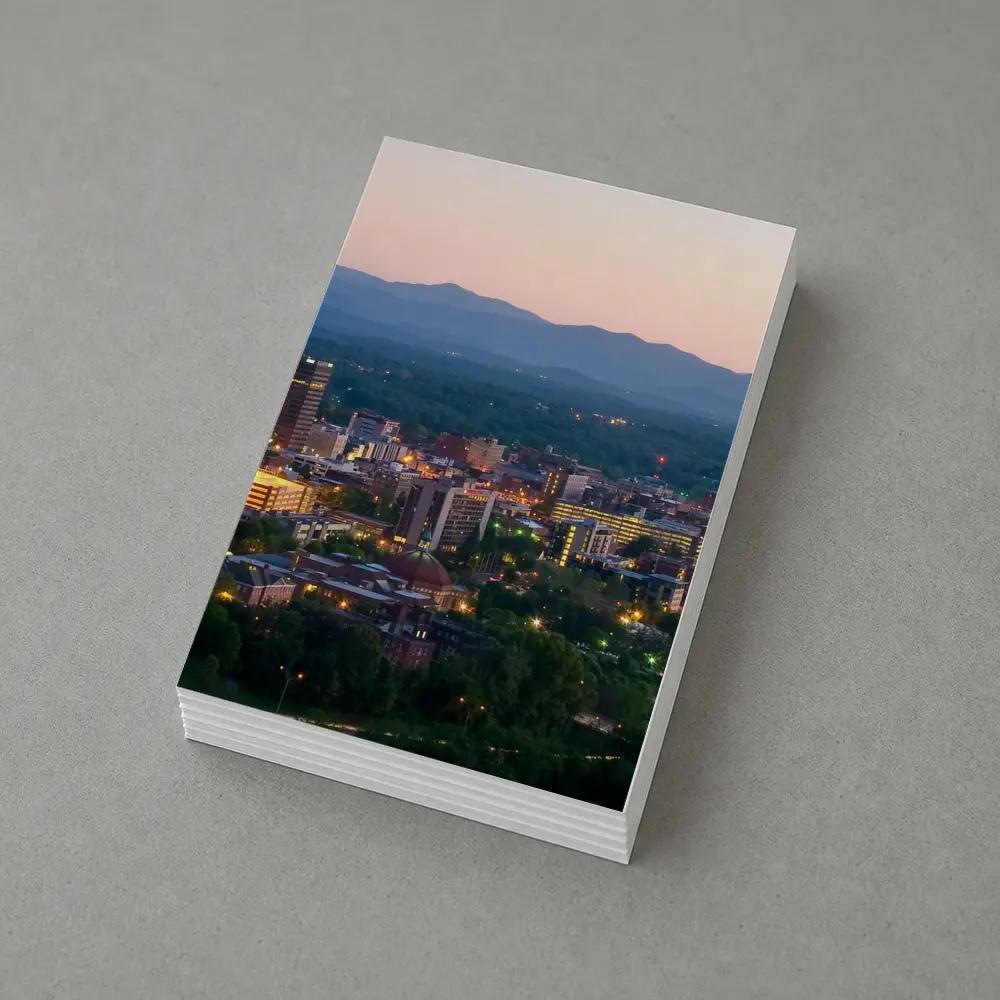 Asheville City Skyline at Dusk Mountains – Postcards