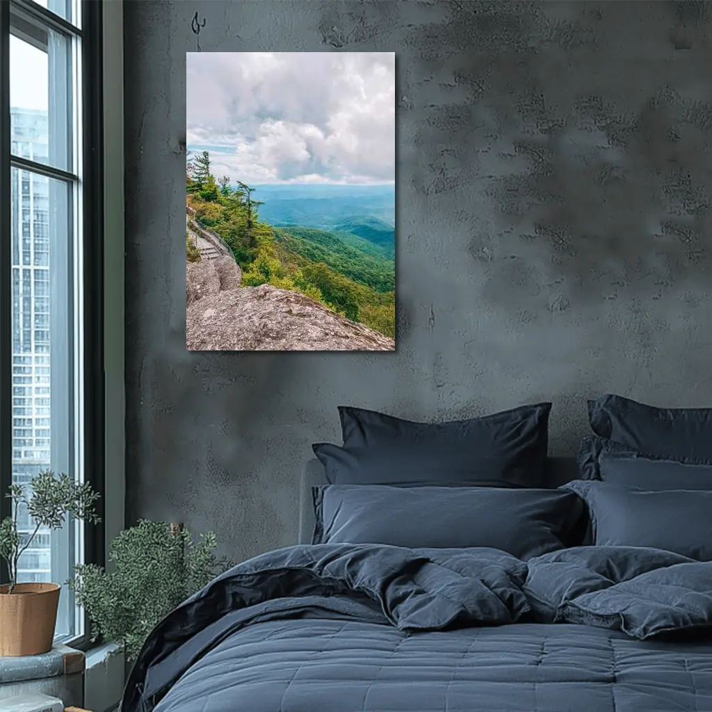 Mountain Overlook Green Forest Valley View – Wall Art