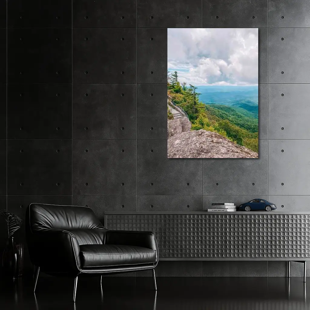 Mountain Overlook Green Forest Valley View – Wall Art
