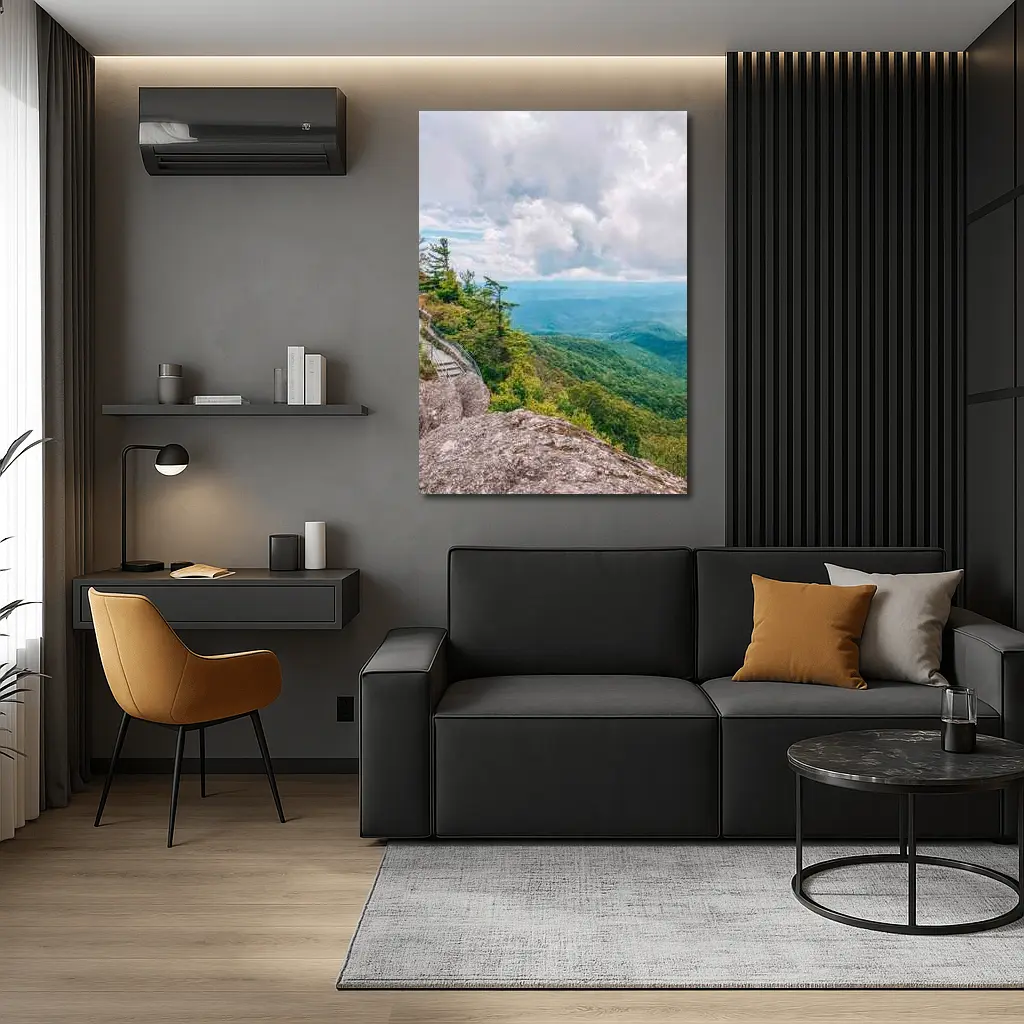 Mountain Overlook Green Forest Valley View – Wall Art