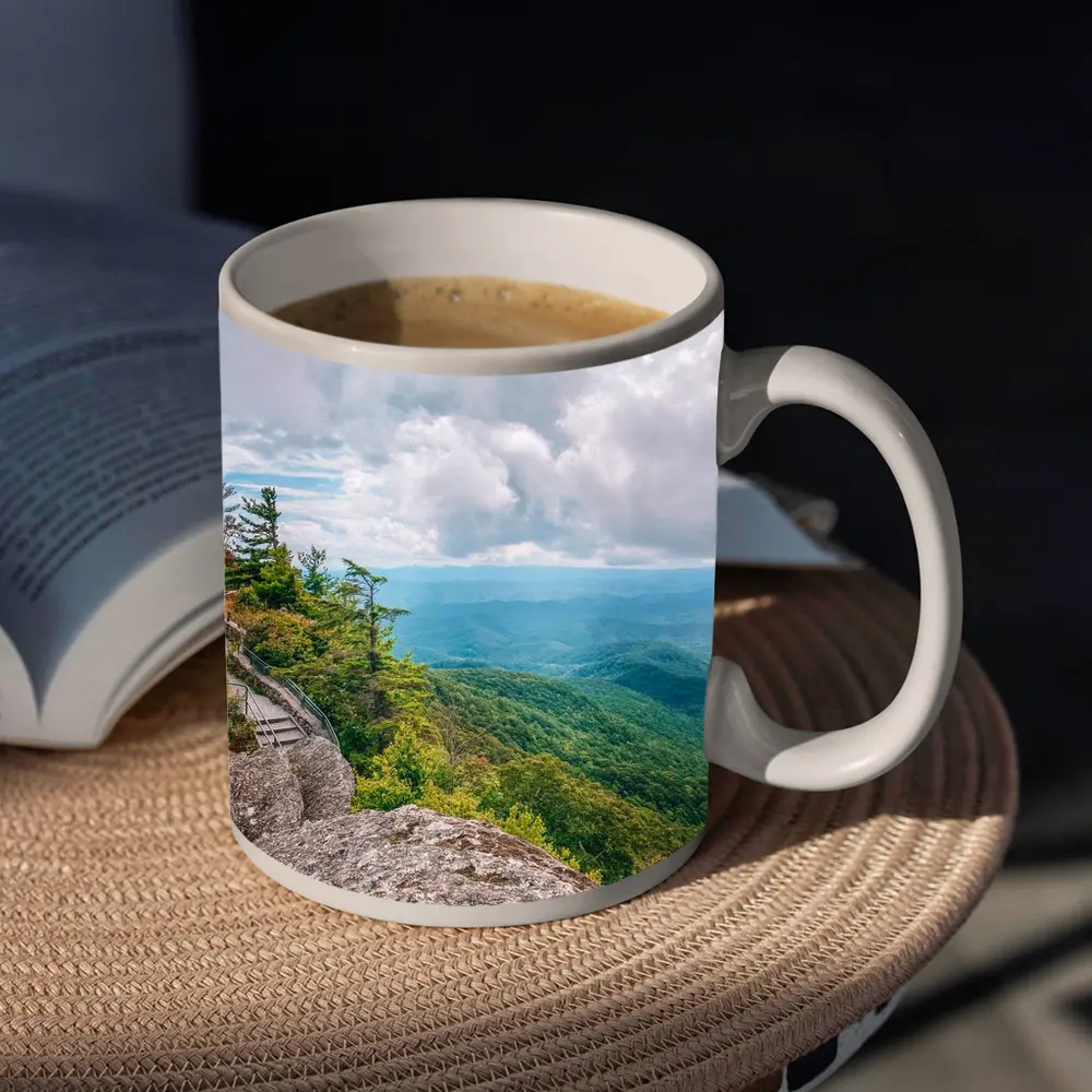 Mountain Overlook Green Forest Valley View – Mugs
