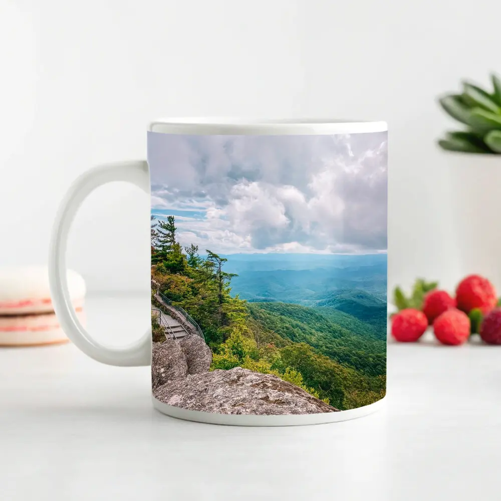 Mountain Overlook Green Forest Valley View – Mugs