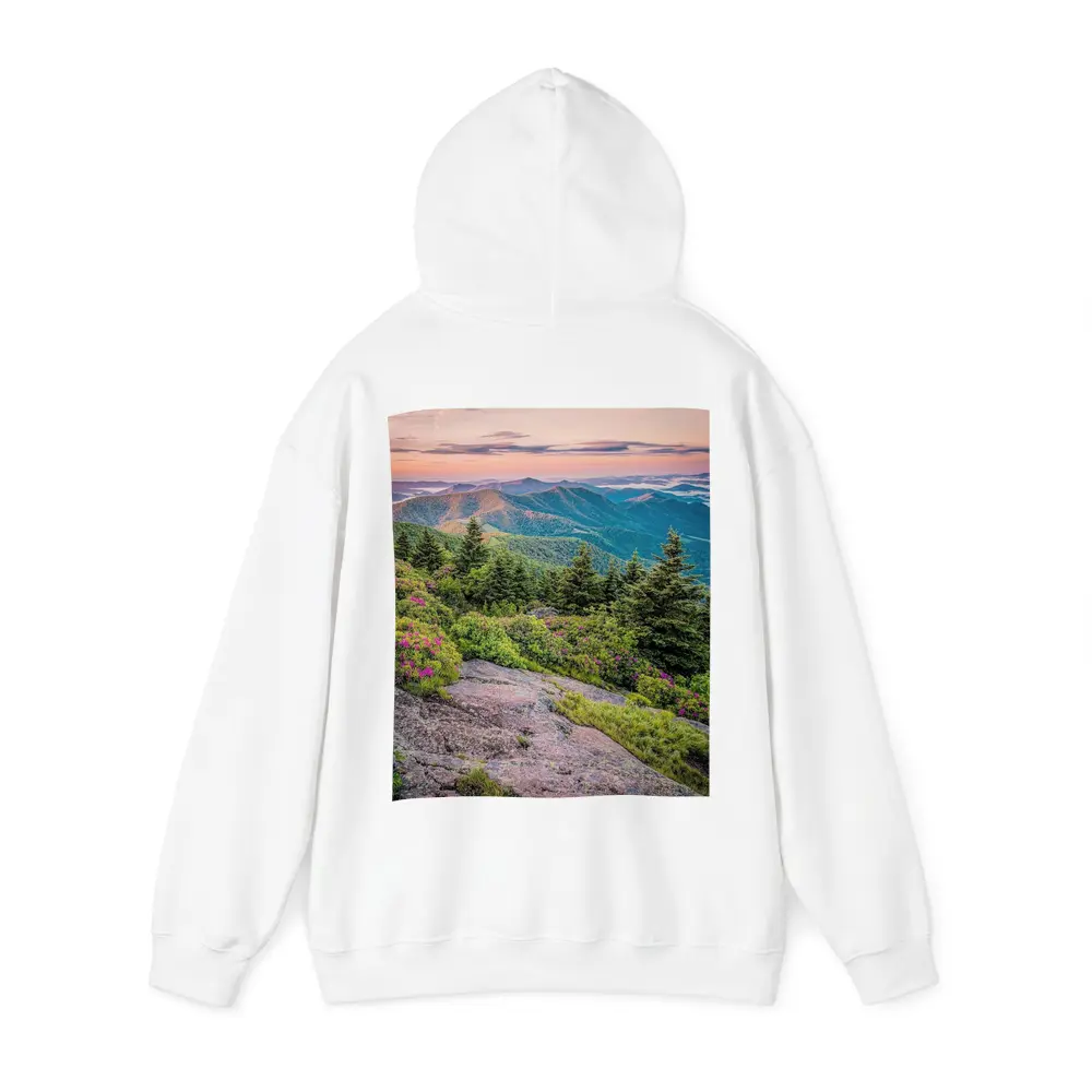 Blue Ridge Mountains Sunrise Pink Wildflowers – Hoodies