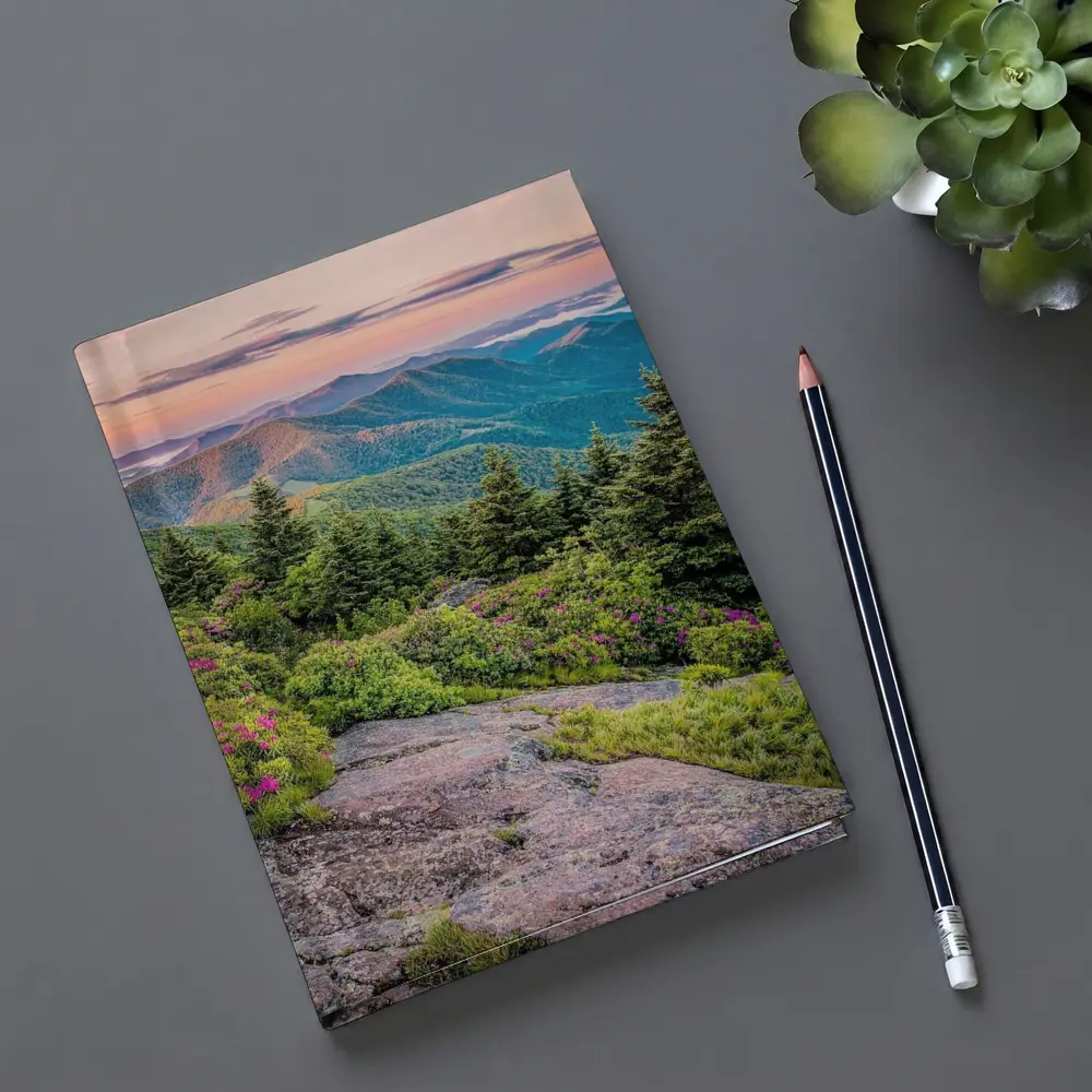Blue Ridge Mountains Sunrise Pink Wildflowers – Notebooks