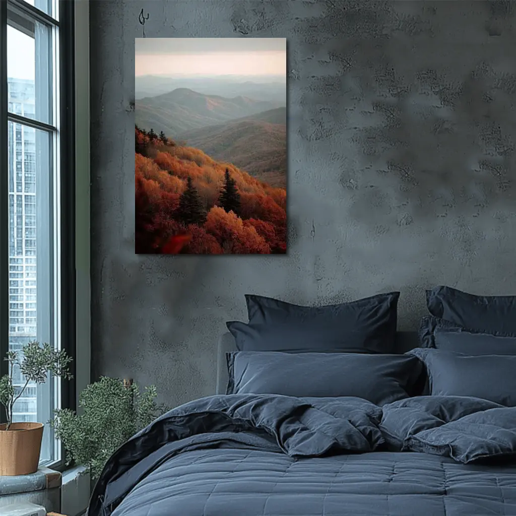 Autumn Mountain Forest Rolling Hills Landscape – Wall Art
