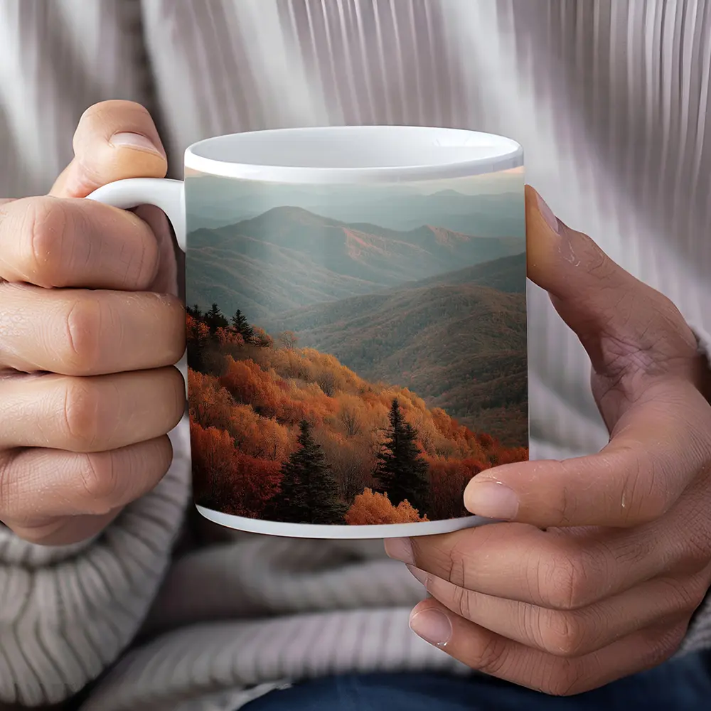 Autumn Mountain Forest Rolling Hills Landscape – Mugs