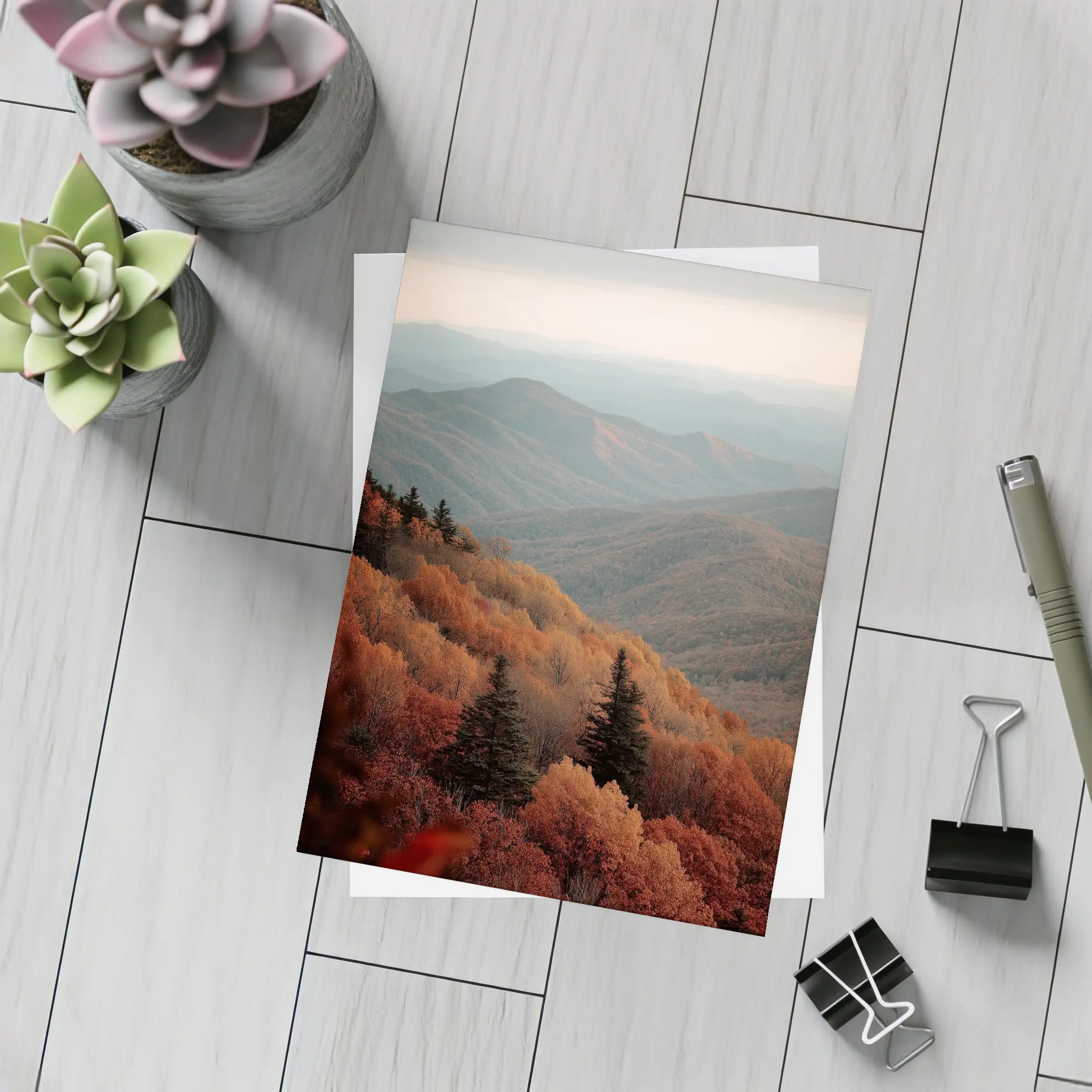 Autumn Mountain Forest Rolling Hills Landscape – Postcards