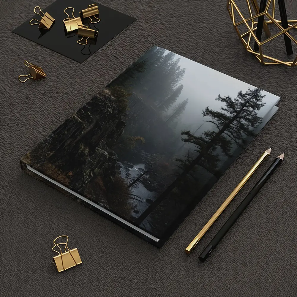 Foggy Forest Canyon River Dark Moody – Notebooks
