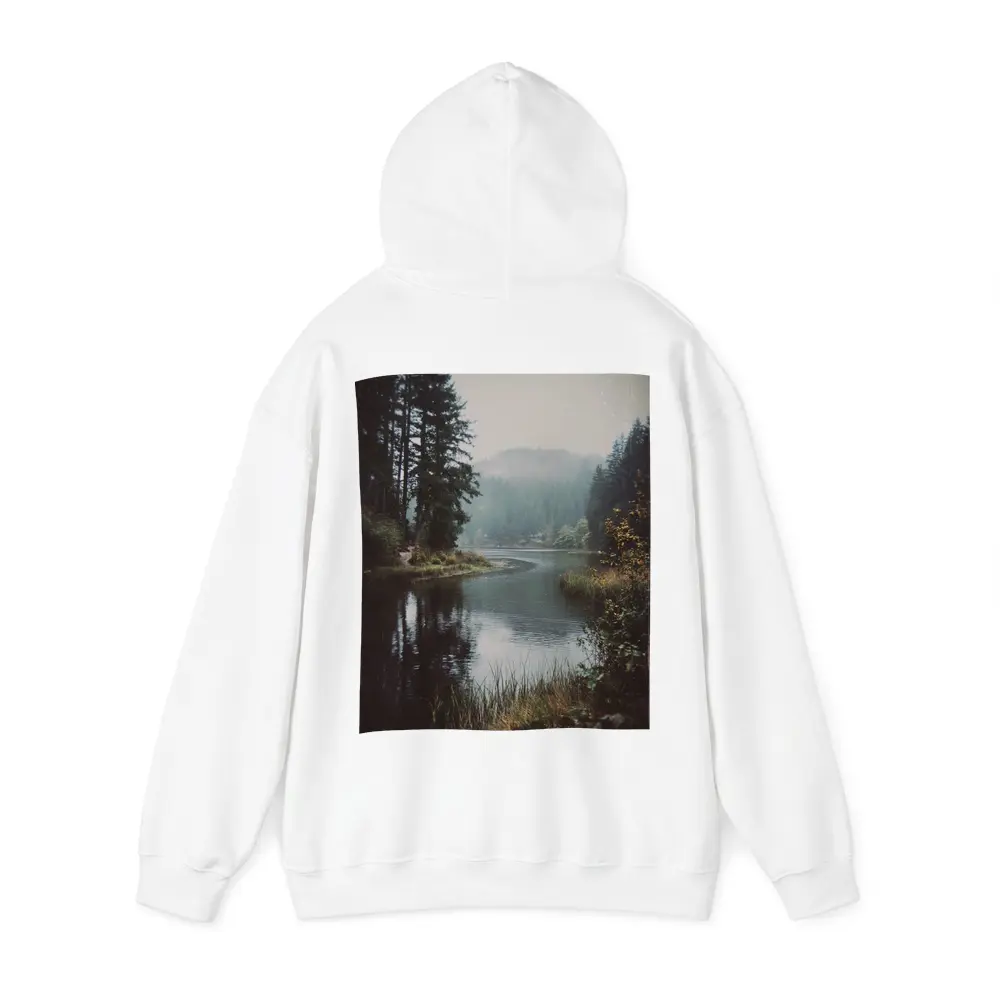 Misty Forest Lake Reflected Still Water – Hoodies