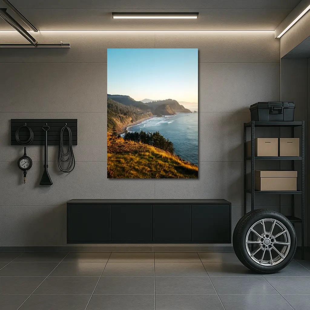Oregon Coast Cliffs Golden Hour Sunset – Wall Art