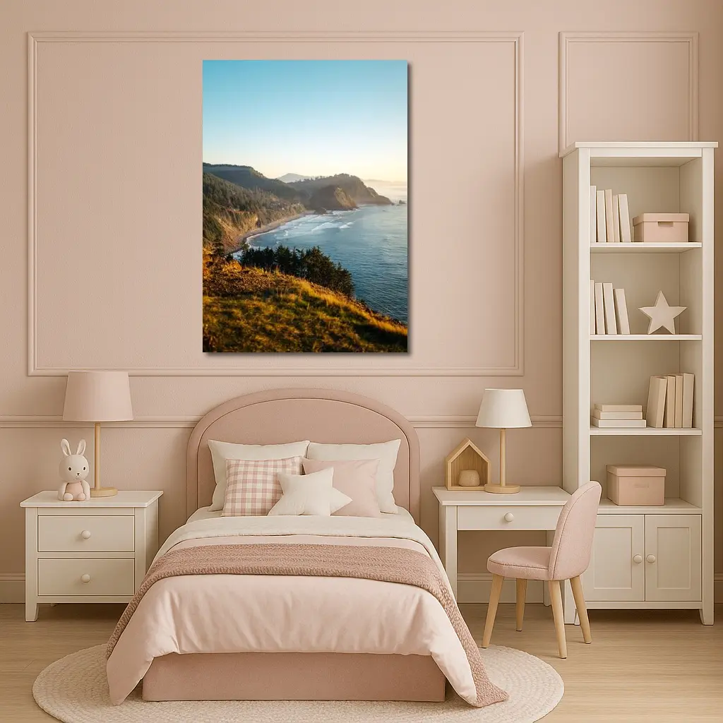 Oregon Coast Cliffs Golden Hour Sunset – Wall Art