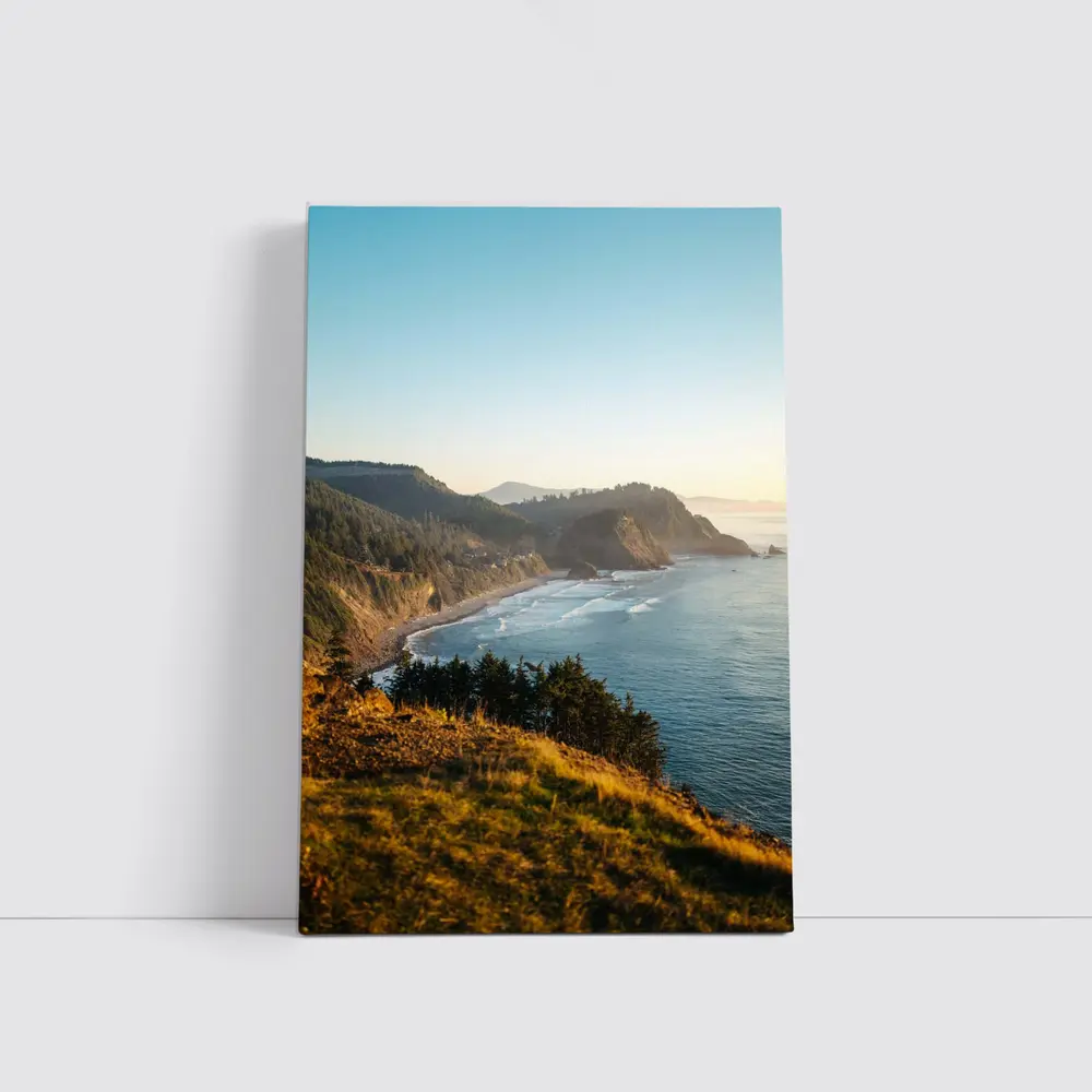 Oregon Coast Cliffs Golden Hour Sunset – Wall Art