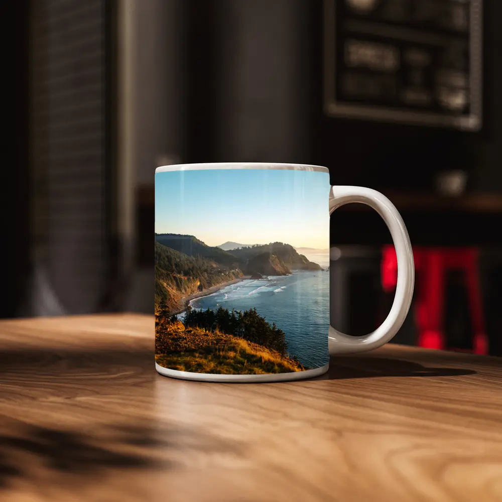 Oregon Coast Cliffs Golden Hour Sunset – Mugs