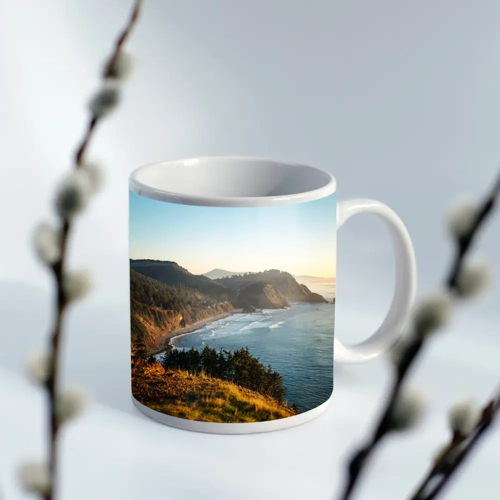 Oregon Coast Cliffs Golden Hour Sunset – Mugs